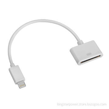 Lightning adapter cable for iPhone 5, 30-pin to 8-pin, 15cm long, white color